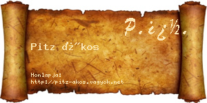 Pitz Ákos névjegykártya