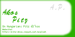 akos pitz business card